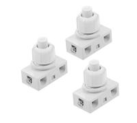 BUGUUYO de Botón Pulsador Autolock Blanco Material Abs y Cobre 3 Piezas Diseño Versátil y Estructura Simple para Electrodomésticos y Lámparas para Uso Doméstico