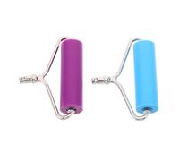 BUGUUYO Juego de 2 Rodillos Pequeños de Pintura para Manualidades Silicona y Metal, Herramienta Compacta para Bordado y Posicionamiento Preciso en Artes