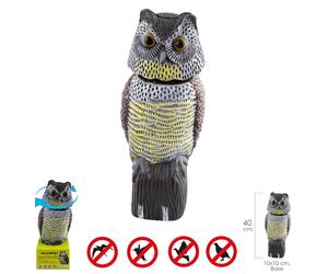 Buho ahuyentador de pajaros/aves con cabeza giratoria 40 cm.