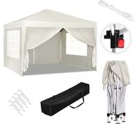 BukkitBow: Tienda de campaña para fiestas con paredes laterales, plegable, impermeable y resistente a la intemperie. Pabellón para jardín, 300 x 300 cm. Divertido
