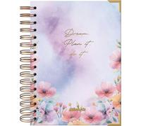 Bullet Journal A5 - Cuaderno Punteado para Organización y Notas, Tamaño 15,5 x 21,5 cm, Cierre de Anillas Dobles (Wire’o), 192 Páginas, Papel Grueso de 100 gr/m² - Takenote Amapola