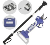 BullMach DIVIANE 25 - Tijeras eléctricas de batería + Pértiga telescópica 130-200 cm - 2x21V 2Ah - Diámetro de corte 25 mm