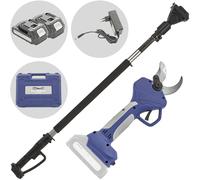 BullMach DIVIANE 40 - Tijeras eléctricas de batería + Pértiga telescópica 130-200 cm - 2x21V 2Ah