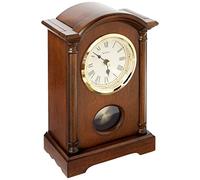 Bulova B7466 Dalton - Reloj de Mesa de péndulo con Acabado de Campanilla, Madera, Color marrón Nogal