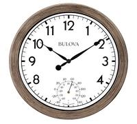 Bulova Patio Time - Reloj de Pared para Interiores y Exteriores, 10.25, Acabado de ratán