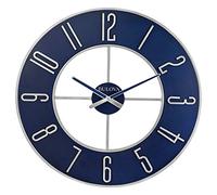 Bulova Reloj de Pared de Acero de Gran tamaño, 27 Pulgadas, Plateado y Azul