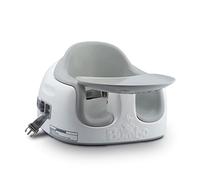 Bumbo Multi Seat - Asiento para Bebé 3 en 1 - Asiento de Suelo, Trona Portátil y Alzador de Silla para Comer - Bandeja Extaíble y Altura Ajustable - Color Gris