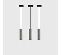 BUNCC Paquete de 3 luces LED colgantes de cemento para hormigón, tubo redondo creativo, artículo largo, lámpara de araña, isla de cocina, lámparas de techo, industria retro, decoración, lámpara de ilu