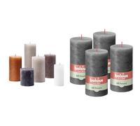 Bundle of Bolsius - Juego de regalo de velas rústicas - New Neutrals - caja de 6 velas - largo tiempo de combustión + Bolsius Vela rústica - Antracita - 13 x 7 cm - 4 unidades