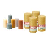 Bundle of Bolsius Juego de regalo de velas rústicas - Nordic Ambiance - caja de 6 - largo tiempo de combustión + Bolsius Vela de pilar rústica - Amarillo - 13 x 7 cm - Paquete de 4