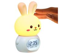Bunny Lamp Guardery, lámpara LED para conejito, alarma de reloj de luz LED de Pascua | Control táctil, temporizador digital de mesa, decoración de dormitorio de guardería, herramientas de gestión del