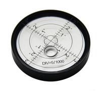 Burbuja de metal de alta precisión, para nivel de espíritu de 60 x 10 mm, redonda horizontal vertical para electrodomésticos y mesas de billar, tocadiscos estéreo, herramientas de taller, color negro