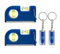 Burbuja de nivel de bolsillo con base magnética para una alineación precisa, para mini herramienta niveladora de alcohol para bricolaje en el hogar, juego de 45 mm rojo y azul (4 piezas azules)