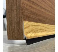 BURCASA - Burlete para puerta de PVC rigido ROBLE de 1 metro y fleco de 12mm. Fijación adhesiva de doble cara resistente.