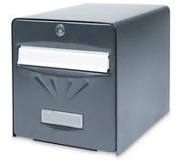 Burg Wachter Buzón Balneal de acero galvanizado - Puerta trasera de cristal - Gris antracita