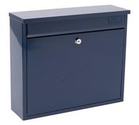 Burg-Wachter MB02MB - Buzón de acero galvanizado con cerradura resistente a la intemperie, 36 x 31 x 10 cm, 310 x 362 x 112 cm, color azul medianoche