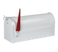 BURG-WÄCHTER Buzón americano, U.S. Mailbox con bandera abatible sin placa para nombre, Acero, US-Box 891 W, Blanco (similar a RAL 9016)