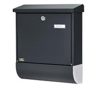BURG-WÄCHTER Buzón con portaperiódicos y placa para nombre, Acero galvanizado, Para formatos hasta DIN C4, Incl. 2 llaves, Set Vario ANT, Antracita (similar a RAL 7016)