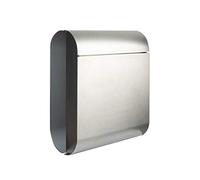 BURG-WÄCHTER Buzón inox con portaperiódicos integrado, COSMO 3765 NI, Tope de apertura, Formato de inserción A4, Norma EU EN 13724, Incl. 2 Llaves, Acero inoxidable