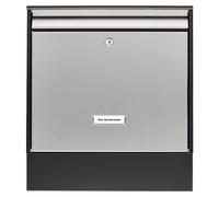 BURG-WÄCHTER, buzón Oxford-Set 68770 de B+S, con compartimento para periódicos y placa de identificación, fabricado en acero galvanizado y acero inoxidable, con ranura de entrada para documentos de fo