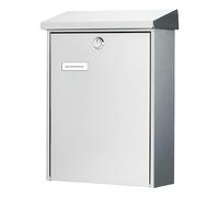 BURG-WÄCHTER Buzón sin portaperiódicos con placa para nombre, Acero inoxidable, Para formatos hasta DIN C4, Incl. 2 llaves, OSLO 3767 NI, Acero inoxidable