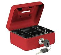 BURG-WÄCHTER Caja de caudales con cerradura de llave, Ranura para monedas y bandeja para dinero, Pequeña, Chapa de acero, Money 5012, Rojo
