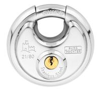 BURG-WÄCHTER Candado circular, candado con 2 llaves, grosor del arco 11,8 mm, cuerpo de acero inoxidable, cerradura de latón, protección antipalanca, Circle 21 80 SB