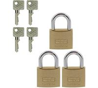 BURG-WÄCHTER Candado de cilindro, Set de 3, Diámetro del arco: 6 mm, TRIO 405 40 GL SB