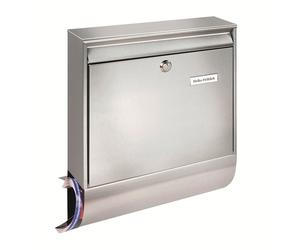 BURG-WÄCHTER Juego de buzón Borkum, modelo 38770. Incluye compartimento para periódicos y placa de identificación. Fabricado en acero inoxidable resistente a la corrosión. Tamaño de apertura para cart