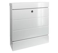 Burg-WÄCHTER Newyork - Buzón con Compartimento para periódicos sin Placa para Nombre, Acero galvanizado, Resistente a la corrosión, Formato DIN C4, Incluye 2 Llaves, Color Blanco