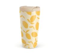 BURGA Taza de viaje de 500 ml con tapa - Taza de café aislada de acero inoxidable, mantiene las bebidas calientes durante 6 horas y frías 24 horas, tapa abatible a prueba de fugas, cabe en portavasos