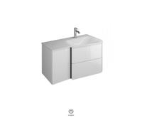burgbad Badu lavabo bajo para lavabo blanco brillante, incluye mueble bajo para lavabo, 2 extraíbles, 1 puerta, versión derecha, anchura 920mm, SFUH092RF3695C0001G0196, Color: Roble decorado Cashmere