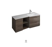 burgbad Badu mueble bajo para lavabos, terciopelo blanco, incluye mueble bajo, 2 extraíbles, 1 estante abierto, 1 puerta, versión derecha, anchura 1220mm, SFUI122RF3700C0037G0196, Color: Marone decora