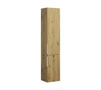 burgbad Eqio armario alto 2 puertas, 1 cajón interior, puerta bisagra derecha, 1760x350x320mm, HSBA035RF5662G0146, Color: Decoración roble urbano / Decoración roble urbano, tirador cromado G0146
