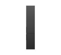 burgbad Eqio armario alto 2 puertas, 1 cajón interior, puerta bisagra derecha, 1760x350x320mm, HSBA035RF6584G0252, Color: Gris oscuro mate / Gris oscuro mate, tirador negro mate G0252