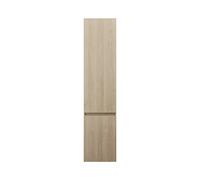 burgbad Lin20 armario alto con 1 puerta y cesto de ropa, bisagra a la izquierda, 400x345x1760mm, HSPG040LF5355, Color: Decoración de roble Cachemira