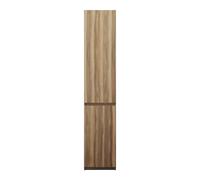 burgbad Lin20 armario alto de suelo con 2 puertas, 2 estantes en ángulo, bisagra de puerta a la derecha, 400x245x2000mm, HSPM040RF5357, Color: Ceniza Dekor Cappuccino