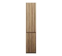 burgbad Lin20 armario alto de suelo con 2 puertas, 2 estantes en ángulo, bisagra de puerta a la izquierda, 400x345x2000mm, HSPL040LF5357, Color: Ceniza Dekor Cappuccino
