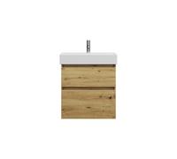 burgbad Lin20 lavabo alto con mueble bajo para lavabo, 2 extraíbles, 630x370x710mm, SGHB063F5353C0001, Color: Decoración urbana de roble