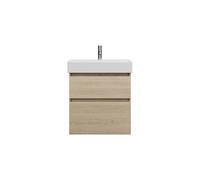 burgbad Lin20 lavabo alto con mueble bajo para lavabo, 2 extraíbles, 630x370x710mm, SGHB063F5355C0001, Color: Decoración de roble Cachemira