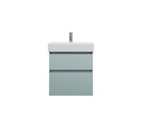 burgbad Lin20 lavabo alto con mueble bajo para lavabo, 2 extraíbles, 630x370x710mm, SGHB063F5395C0001, Color: Painel traseiro azul gelo mate / cinzento antracite