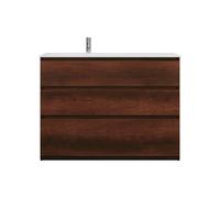 burgbad Lin20 Lavabo bajo para lavabo blanco brillante a ras de la izquierda con mueble bajo para lavabo, 3 cajones, 1220x495x902mm, SGHY122LF5359C0001, Color: Decoración de roble oxidado