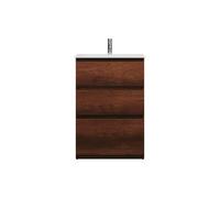 burgbad Lin20 Lavabo bajo para lavabo blanco brillante con mueble bajo para lavabo, 3 cajones, 620x415x902mm, SGHS062F5359C0001, Color: Decoración de roble oxidado