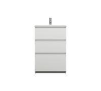 burgbad Lin20 Lavabo bajo para lavabo blanco brillante con mueble bajo para lavabo, 3 cajones, 620x415x902mm, SGHS062F5375C0001, Color: Branco mate