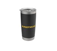 Burgertarian Funny Foodie Burger Lover Hamburguesa Queso BBQ Vaso térmico de acero inoxidable de doble pared
