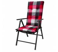 BURI 1 sillón plegable con respaldo alto, asiento de jardín de aluminio | BURI Cojín con respaldo alto, 4,8 kg, resistente a la intemperie, ajustable en 7 posiciones, certificado Öko-Tex Standard 100