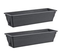 BURI 2 jardineras antracita 18 l, resistentes a la intemperie, para jardín y balcón