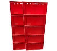 BURI Eurobox - Cajas de plástico para carniceros (HDPE, apilables, 10, E3)