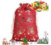 Burlap Wine Bags | Christmas Jute Burlapp Gift Bag Pouches with Drawstring | Candy Pouch for Birthday Thanksgiving Holiday New Year Wedding Party Eve Kids Adults Family Friends Home