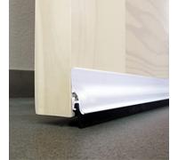 Burlete Bajo puerta de aluminio autoadhesivo (Blanco) 105cm con labo de goma de 15mm, Anti-polvo/insectos. Aislamiento a prueba de viento/ruido